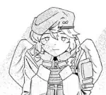 a mangacap showing the character kanna resting her chin on her hands